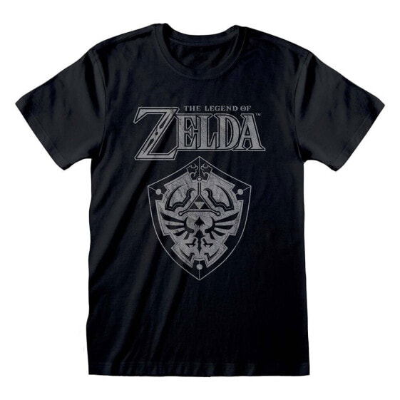 HEROES Official Nintendo Legend Of Zelda Distressed Shield short sleeve T-shirt