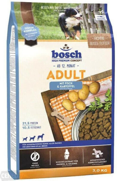 Сухой корм для собак Bosch,  Adult, для взрослых, с рыбой и картофелем, 3 кг