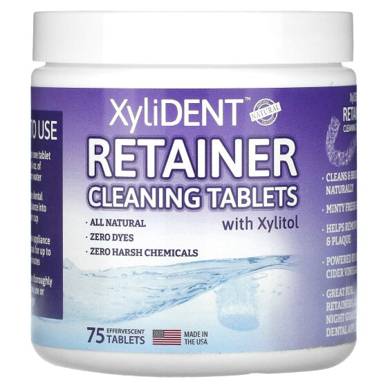 Retaining Cleaning Tablets with Xylitol , 75 Effervescent Tablets