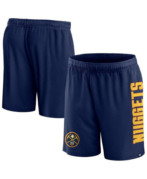 Men's Navy Denver Nuggets Post Up Mesh Shorts