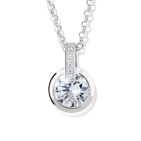 Charming silver necklace with zircons M41063 (chain, pendant)
