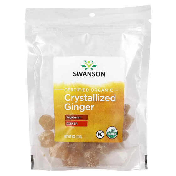 Certified Organic Crystallized Ginger, 6 oz (170 g)