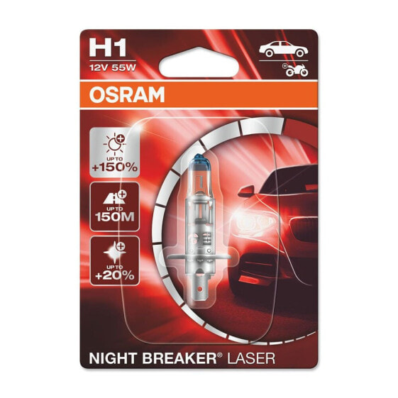 OSRAM H1 P14.5S 12V-55W Night Breaker Laser Blister Bulb