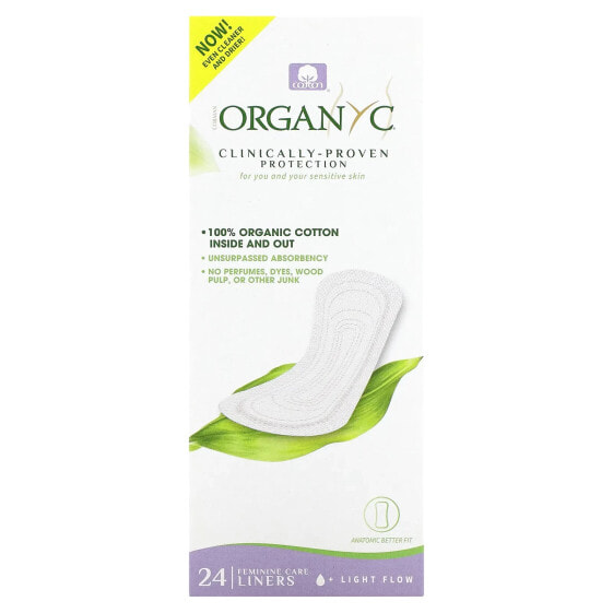 Organic Cotton Panty Liners, Light Flow, 24 Liners