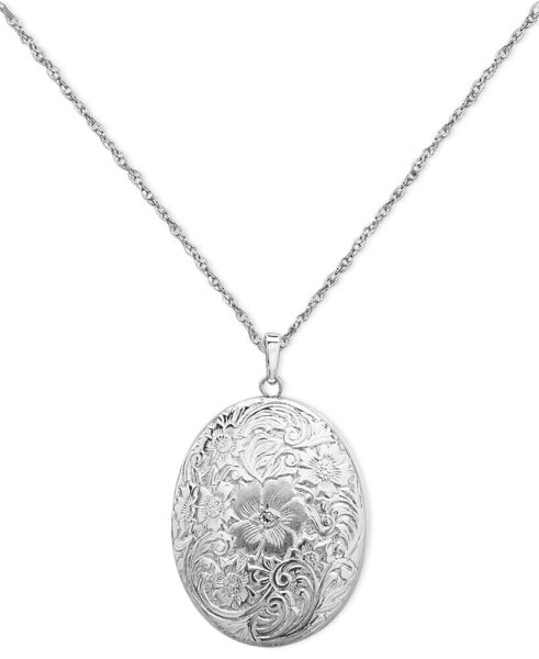 Sterling Silver Necklace, Four Photo Engraved Locket