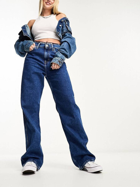 Tommy Jeans Betsy mid rise straight leg jeans in mid wash