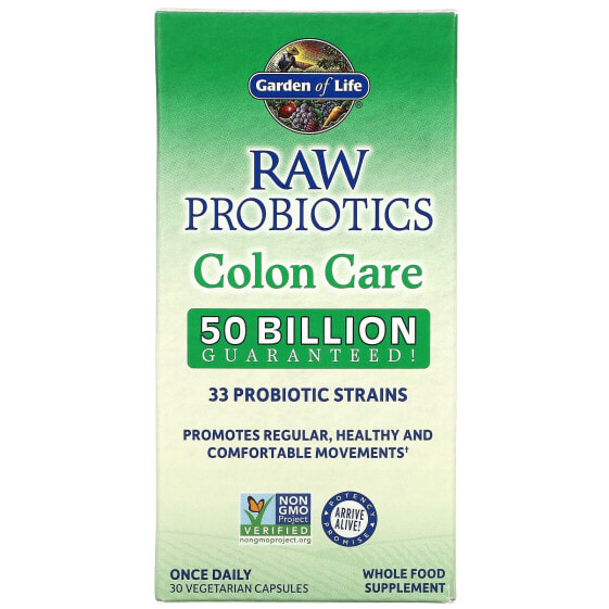 Витамины и БАДы для пищеварительной системы Garden of Life RAW Probiotics Colon Care 30 вегетарианских капсул