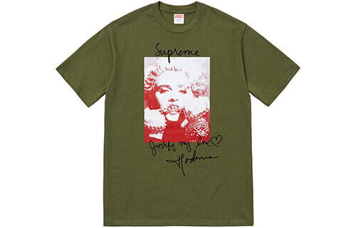 Supreme FW18 Madonna Tee Olive 麦当娜印花短袖T恤 男女同款 橄榄绿 送礼推荐 / Футболка Supreme FW18 Madonna Tee Olive T SUP-FW18-011