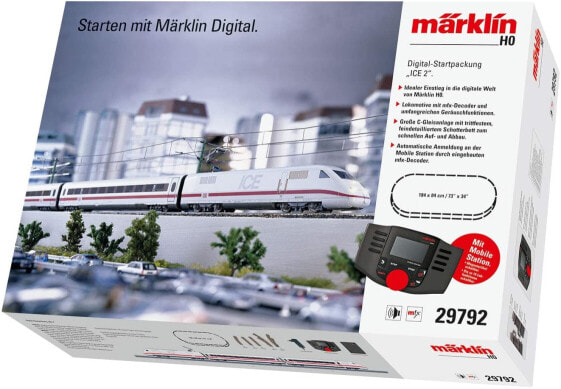 Märklin 29792 ‐ Digital Starter Pack Ice 2, Gauge H0 Model Railway, Many Sound Functions, with Mobile Station and C-Track Rails & 78792 - Supplementary Pack Board Restaurant, Track H0