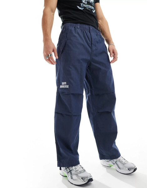 Aape By A Bathing Aape Carpenter trousers in off blue