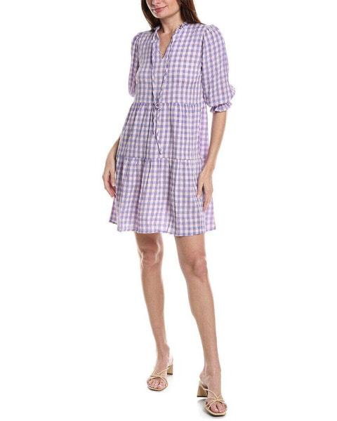 Nanette Nanette Lepore Maria Crinkle Gingham Mini Dress Women's