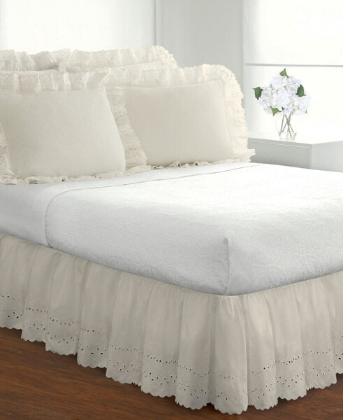 Ruffled Eyelet 18" Drop Twin Bed Skirt