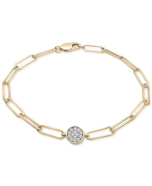 Diamond Circle Cluster Paperclip Link Bracelet (1/6 ct. t.w.) in 14k Gold-Plated Sterling Silver, Created for Macy's