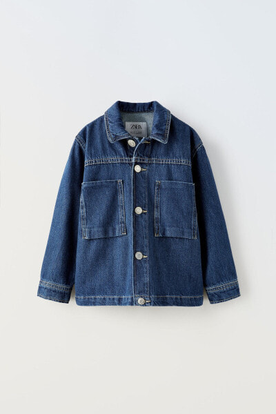 Denim overshirt with pockets