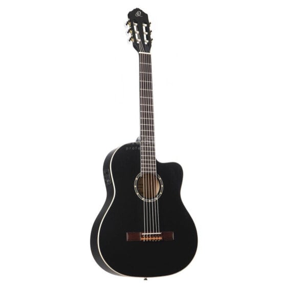 Ortega RCE125SN SBK Small Neck Thinline Satin Black