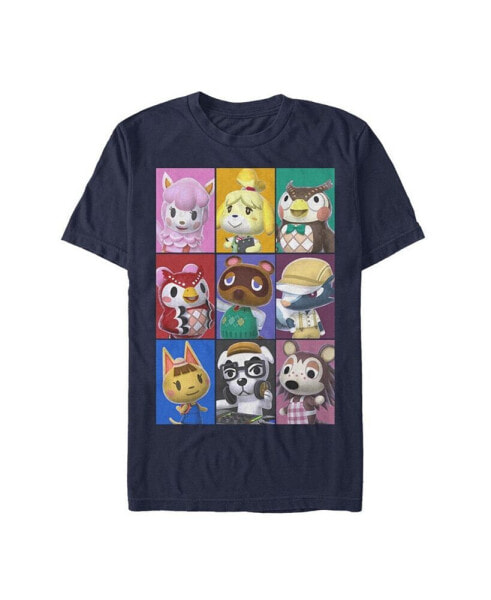 Men's Nintendo Animal Crossing Towns Folk Yearbook Photo Style Poster Short Sleeve T-shirt