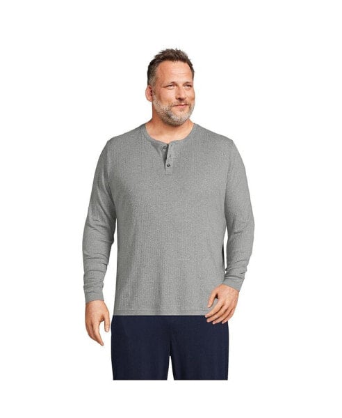 Big & Tall Knit Rib Pajama Henley T-Shirt