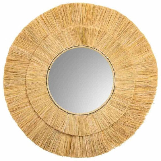 Wall mirror Alexandra House Living Brown Iron Natural Fibre 100 x 3 x 100 cm