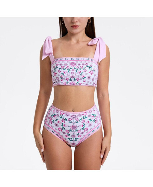 Women's Pink Blossom Reversible Two-Piece Swimsuit