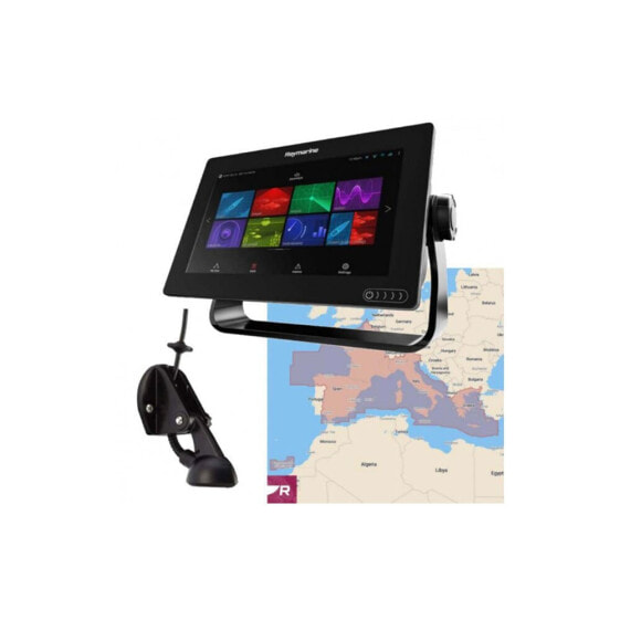 RAYMARINE Axiom 9RV Promotional Pack multifunction display with transducer and med chart