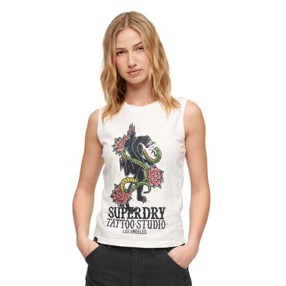 SUPERDRY Tattoo Rhinestone Tank sleeveless T-shirt