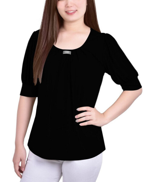 Women's Short Sleeve Balloon Sleeve Top