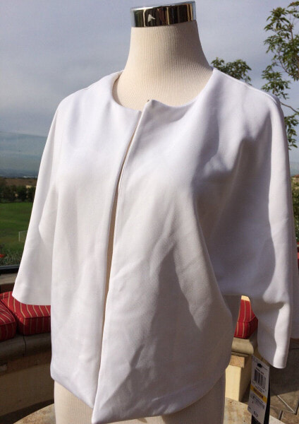 Alfani Women's Open Front Scuba Blazer Jacket Bright White Size M