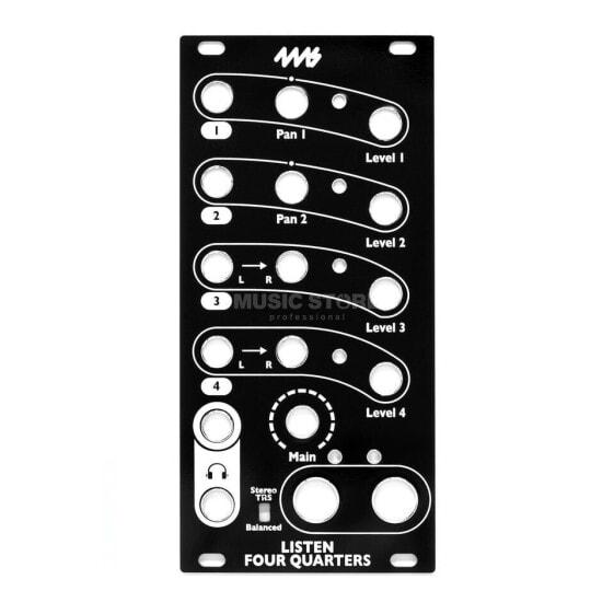 4ms Listen 4 Quarters Black Panel