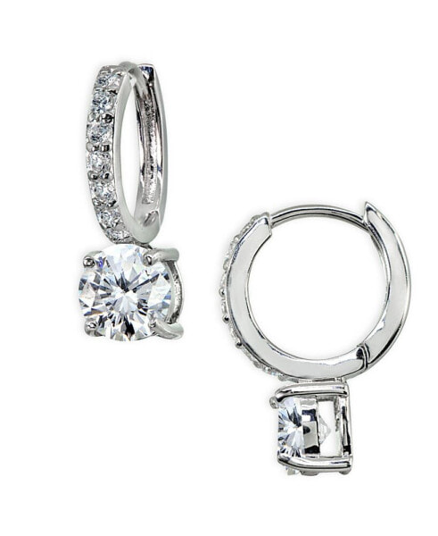 Cubic Zirconia Huggie Hoop Earrings in 18k Gold-Plated Sterling Silver or 18k Rose Gold-Plated Sterling Silver