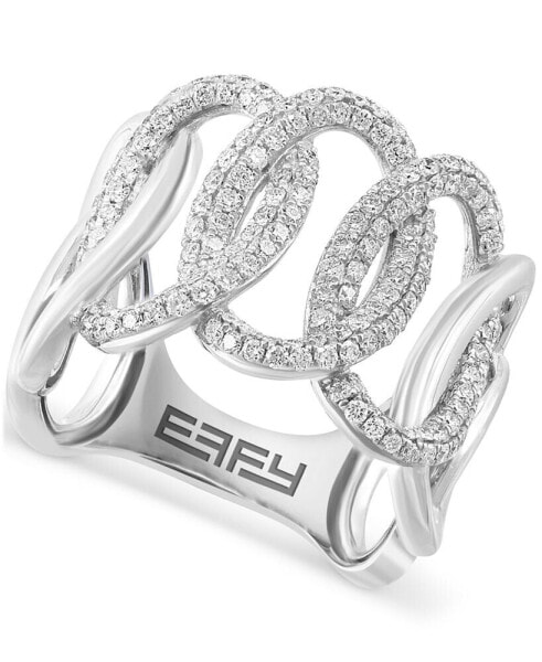 EFFY® Diamond Intertwined Circle Statement Ring (1-1/20 ct. t.w.) in 14k White Gold