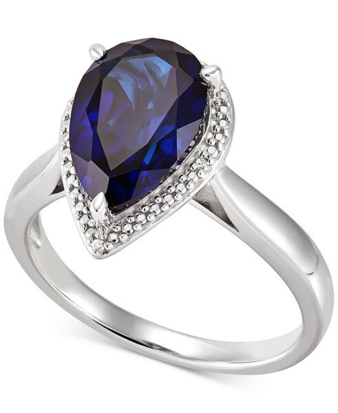 Lab-Grown Sapphire (4-1/20 ct. t.w.) & Diamond Accent Ring in Sterling Silver