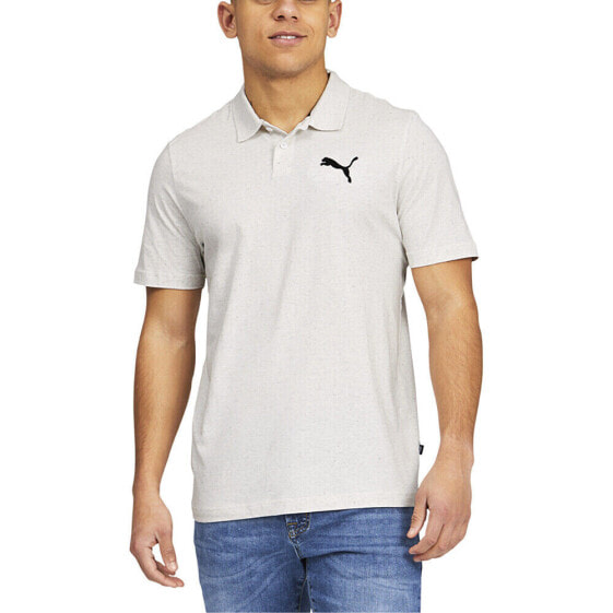 Футболка-поло PUMA Essentials Heather Short Sleeve Mens White Casual 58851102