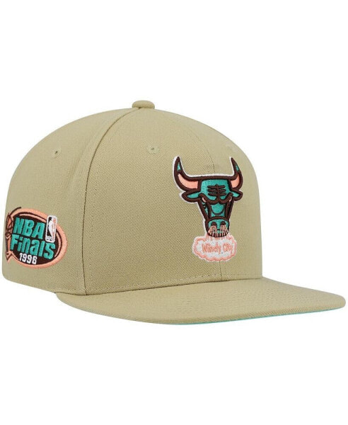 Men's Khaki Chicago Bulls 1996 NBA Finals Hardwood Classics Malibu Sunrise Fitted Hat