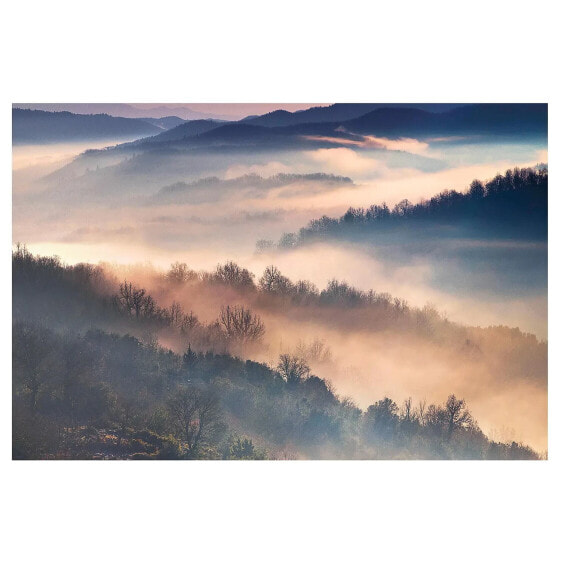 Vliestapete Nebel bei Sonnenuntergang