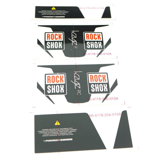 Вилка RockShox наклейка комплект Kage R/RC Белый/Черный 200/216/222/240/267