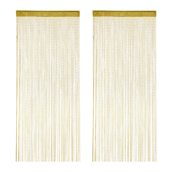 2 x Fadenvorhang Glitzer gold 145x245 cm