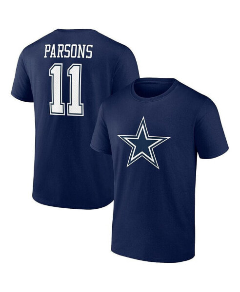 Men's Micah Parsons Navy Dallas Cowboys Player Icon Name and Number T-shirt