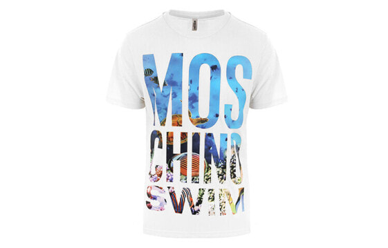 MOSCHINO莫斯奇诺 Swim 棉质印花短袖T恤衫 男款 白色 送礼推荐 / Футболка MOSCHINO Swim T V1901-2320-0001