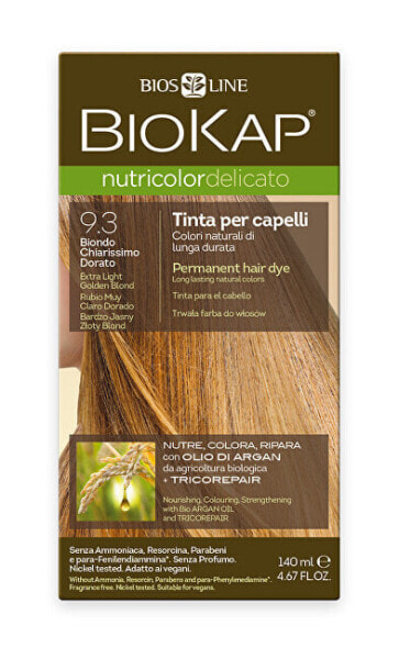 Краска для волос безаммиачная BioKap NUTRICOLOR DELICATO - 9.30 Блонд золото - Экстра светлая 140 мл