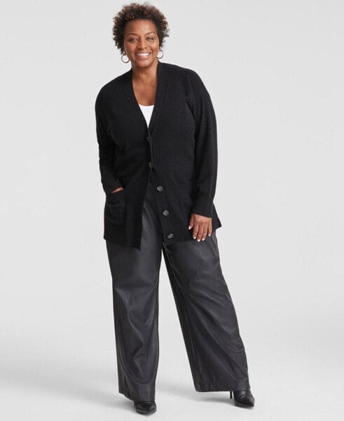 Plus Size Cashmere Button-Front Cardigan, Created for Macy's