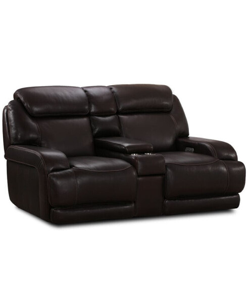 CLOSEOUT! Daventry 97" 3-Pc. Leather Sectional Sofa With 2 Power Recliners, Power Headrests, Console And USB Power Outlet