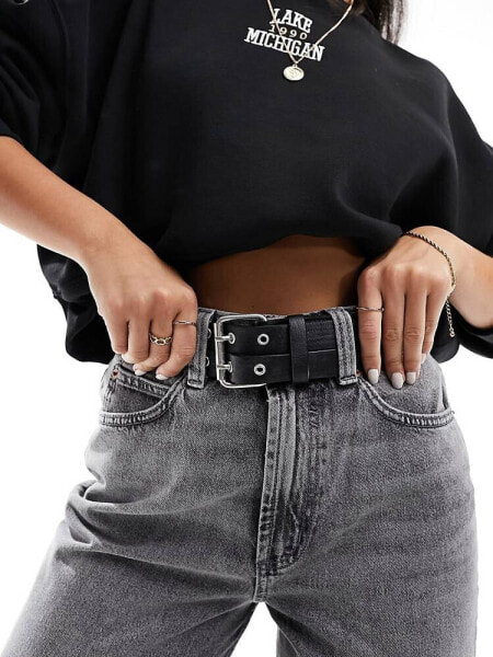 ASOS DESIGN double buckle low waist jeans belt 