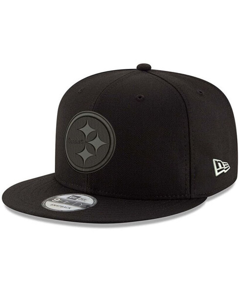 Men's Black Pittsburgh Steelers Black On Black 9Fifty Adjustable Hat