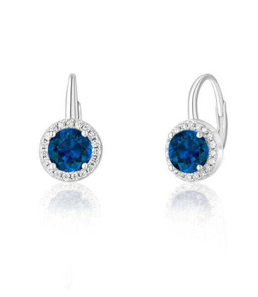 Silver earrings with blue zircons SVLE0986XH2M200