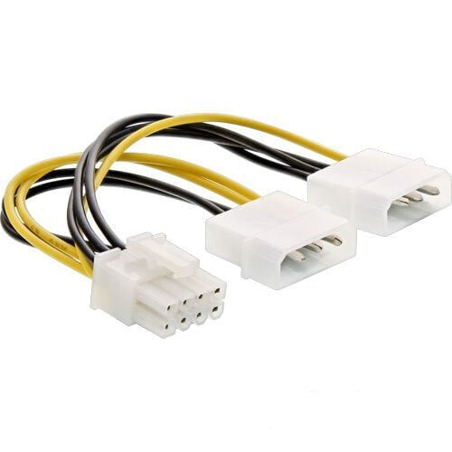 InLine Power adaptor cable - 2x 5.25" male / 8pin PCI-Express male - 0.15m