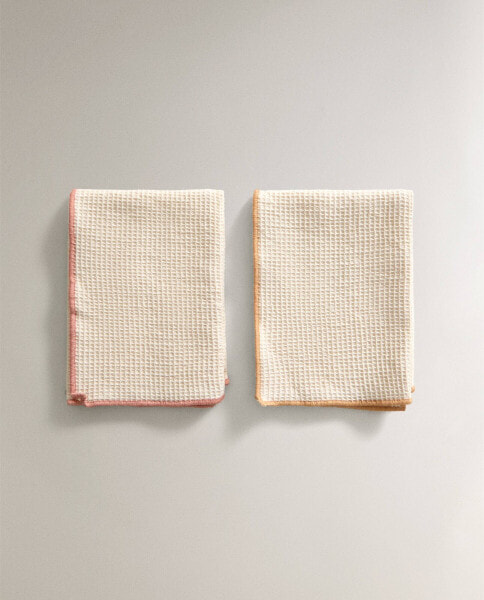 Waffle-knit cleaning tea towels (pack of 2)