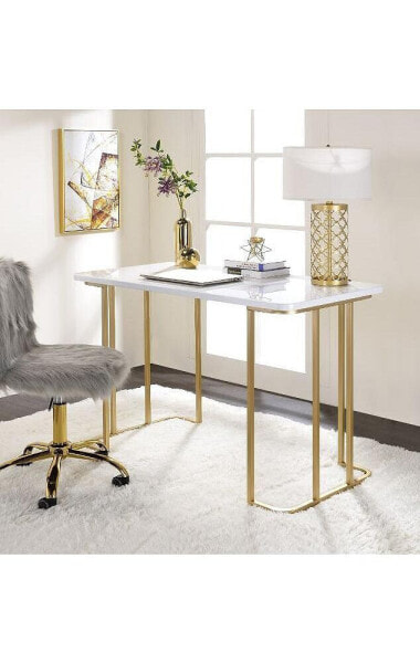 Estie Writing Desk, & Gold Finish