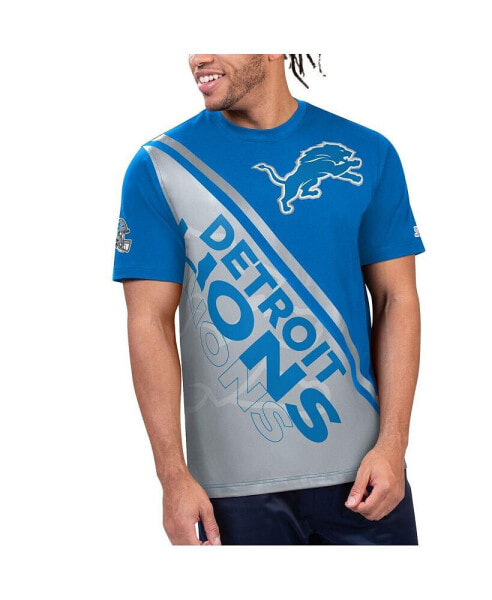 Men's Blue/Silver Detroit Lions Finish Line Extreme Graphic T-Shirt