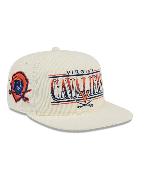 Men's White Virginia Cavaliers Throwback Golfer Corduroy Snapback Hat