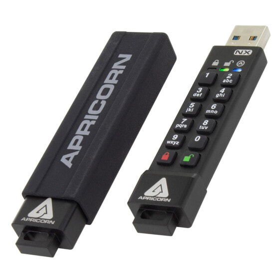 Apricorn ASK3 - 8 GB - USB Type-A - 3.2 Gen 1 (3.1 Gen 1) - 77 MB/s - Cap - Black